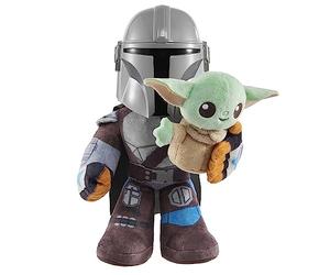 Star Wars Peluche Mandalorian con Grogu, juguete con sonidos, +3 años (Mattel HPC19)