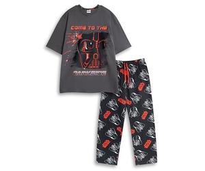 Star Wars Pijama de Darth Vader para Hombre, Gris y Negro, de Manga Corta y Pierna Larga de Mezcla de algodón con Estampado Come TO The Darkside de Dibujos Animados | Merchandising