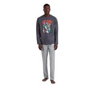 Star Wars Pijama Hombre Invierno Algodón y Poliéster - Pijama Hombre Manga Larga con Camiseta 100% Algodón, Pantalón 93% Algodón 7% Poliéster, Estampa