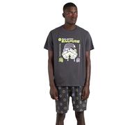 Star Wars Pijama Hombre Verano 100% Algodón - Pijama Manga Corta Neon Galactic Empire para Hombre - Pantalón Corto con Cinturilla Ajustable Estampado