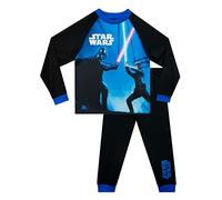 Star Wars Pijamas| Pijama de Manga Larga Luke Skywalker vs Darth Vader para niños| Azul | 9-10 años | Merchandising Oficial