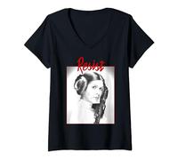 Star Wars Princess Leia RESIST Profile Poster Camiseta Cuello V