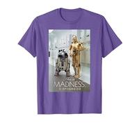 Star Wars R2-D2 C-3PO This is Madness - Camiseta Camiseta, Hombre, Morado Jaspeado, S