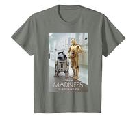 Star Wars R2-D2 C-3PO This is Madness - Camiseta Camiseta, Niños, Verde Militar Jaspeado, 8 años