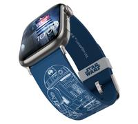 Star Wars - R2-D2 Droid Blueprints Correa de Reloj Smartwatch - con Licencia Oficial, Compatible con Todos los Modelos y tamaños de Apple Watch (Apple Watch no incluído)