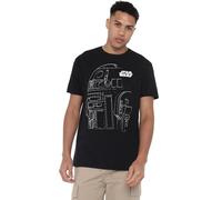 Star Wars R2D2 Outline Unisex T Shirt, Black, XXXX-Large