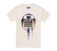 Star Wars R2d2 Paint Drip T Shirt, Natural Camiseta, L Unisex Adulto