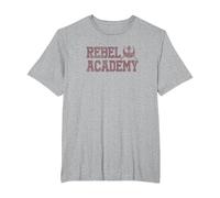 Star Wars Rebel Academy Collegiate Logo Camiseta, Hombre Tallas Grandes, Gris Jaspeado, 3X Alto