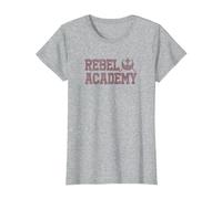 Star Wars Rebel Academy Collegiate Logo Camiseta, Mujer, Gris Jaspeado, 3XL