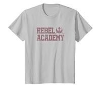 Star Wars Rebel Academy Collegiate Logo Camiseta, Niños, Plata, 8 años