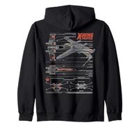 Star Wars Rebel X-Wing Fighter T-65B Schematic Blueprint Sudadera con Capucha