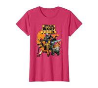 Star Wars Rebels The Good Guys Camiseta, Mujer, Rojo Jaspeado, XL