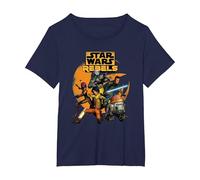 Star Wars Rebels The Good Guys Camiseta, Mujer Tallas Grandes, Azul Marino, 4XL Grande