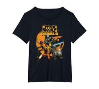 Star Wars Rebels The Good Guys Camiseta, Mujer Tallas Grandes, Negro, 1XL Grande