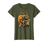 Star Wars Rebels The Good Guys Camiseta, Mujer, Verde Oliva, 3XL