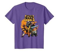 Star Wars Rebels The Good Guys Camiseta, Niños, Morado Jaspeado, 10 años