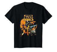 Star Wars Rebels The Good Guys Camiseta, Niños, Negro, 4 años