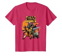 Star Wars Rebels The Good Guys Camiseta, Niños, Rojo Jaspeado, 4 años
