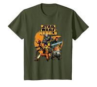 Star Wars Rebels The Good Guys Camiseta, Niños, Verde Oliva, 4 años