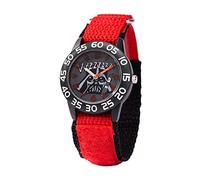 STAR WARS Reloj analógico de cuarzo con correa de nailon para niños, Negro/Rojo, tira