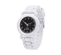 STAR WARS Reloj analógico de cuarzo con correa de silicona para niños, Blanco, pulsera