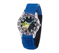 STAR WARS Reloj de plástico para niños, reloj analógico de cuarzo con correa de nailon, Azul, plástico