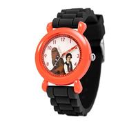 STAR WARS Reloj de plástico para niños, reloj analógico de cuarzo con correa de silicona, Negro -, Plástico y silicona
