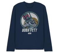 Star Wars Retro Boba Unisex Long Sleeve T Shirt, Navy, XX-Large
