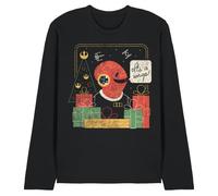 Star Wars Retro Christmas Admiral Ackbar Wrap Trap - Camiseta Unisex de Manga Larga, Color Negro, Talla S