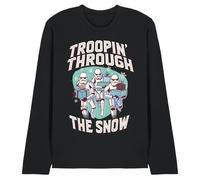 Star Wars Retro Troopin' Through The Snow - Camiseta Unisex de Manga Larga, Color Negro, Talla XXL