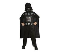 Star Wars Rubies Disfraz Darth Vader opp Barato para niño o niña, Jumpsuit impreso color negro, capa adjunta y máscara, Oficial halloween, navidad, carnaval y cumpleaños