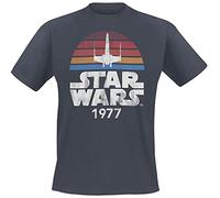 Star Wars Since 1977 Hombre Camiseta Antracita 100% algodón Regular