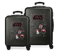 Star Wars Space Mission Juego de Maletas Negro 55/65 cms Rígida ABS Cierre de combinación Lateral 91 6 kgs 4 Ruedas Dobles Equipaje de Mano