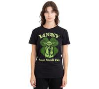 Star Wars St Patrick's Day Yoda Lucky Camiseta de Mujer, Negro, M