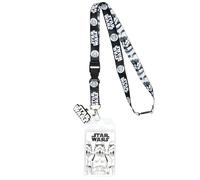 Star Wars Stormtrooper - Cordón reversible para tarjetas de identificación con cierre de mosquetón de goma de 5 cm