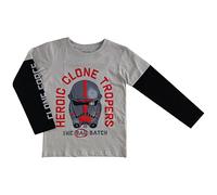 Star Wars: The Bad Batch - Hunter - Camiseta de manga doble, gris, 3- 6 años