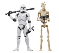 STAR WARS The Black Series Phase II Clone Trooper & Battle Droid, The Clone Wars Troop Building - Figura de acción coleccionable de 6 pulgadas, paquete de 2