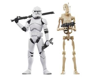 STAR WARS The Black Series Phase II Clone Trooper & Battle Droid, The Clone Wars Troop Building - Figura de acción coleccionable de 6 pulgadas, paquete de 2
