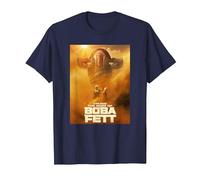 Star Wars The Book of Boba Fett Boba and Fennec Sand Poster Camiseta, Hombre, Azul Marino, 3XL