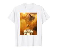 Star Wars The Book of Boba Fett Boba and Fennec Sand Poster Camiseta, Hombre, Blanco, 3XL