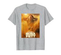 Star Wars The Book of Boba Fett Boba and Fennec Sand Poster Camiseta, Hombre, Gris Jaspeado, L