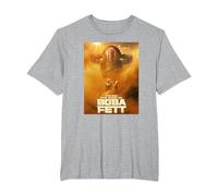Star Wars The Book of Boba Fett Boba and Fennec Sand Poster Camiseta, Hombre Tallas Grandes, Gris Jaspeado, 5X Alto