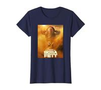 Star Wars The Book of Boba Fett Boba and Fennec Sand Poster Camiseta, Mujer, Azul Marino, 3XL