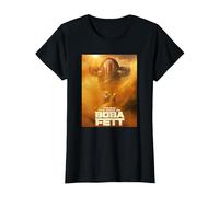 Star Wars The Book of Boba Fett Boba and Fennec Sand Poster Camiseta, Mujer, Negro, XS