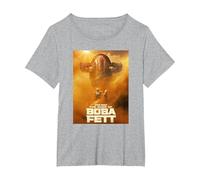 Star Wars The Book of Boba Fett Boba and Fennec Sand Poster Camiseta, Mujer Tallas Grandes, Gris Jaspeado, 5XL Grande