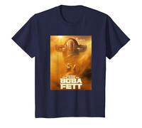 Star Wars The Book of Boba Fett Boba and Fennec Sand Poster Camiseta, Niños, Azul Marino, 4 años