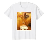 Star Wars The Book of Boba Fett Boba and Fennec Sand Poster Camiseta, Niños, Blanco, 12 años