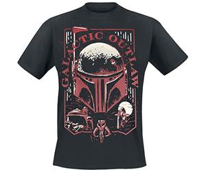 Star Wars The Book of Boba Fett - Galactic Outlaw Hombre Camiseta Negro 100% algodón Regular