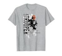 Star Wars: The Clone Wars Clone Trooper First In Camiseta, Hombre, Gris Jaspeado, L