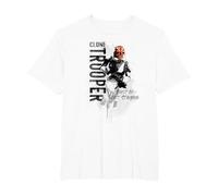 Star Wars: The Clone Wars Clone Trooper First In Camiseta, Hombre Tallas Grandes, Blanco, 4X Alto